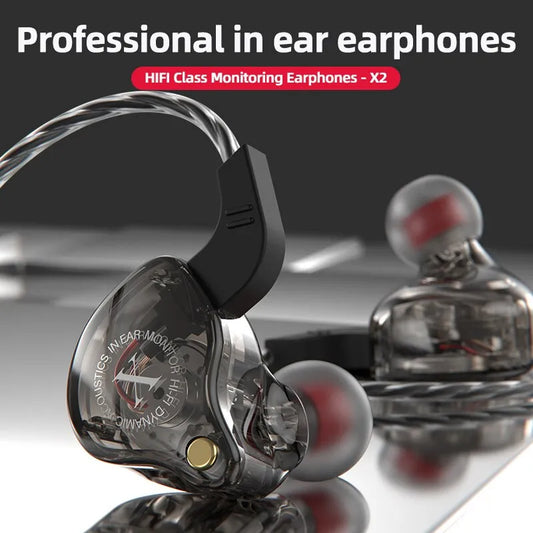 X2 In-ear Sports Ear Wrap HIFI Heavy Bass Wired Mobile Phone Music Headphones Super Clear Sound Quality Gaming Headphones