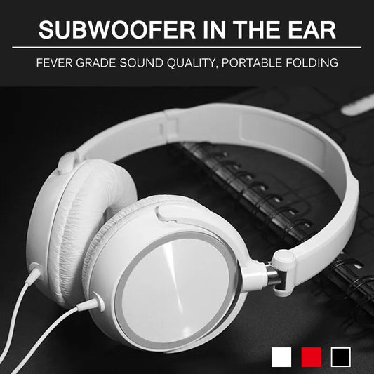 Wired Headphones 3 5mm Bass Stereo Foldable With Microphone Adjustable Headphones Suitable For Pc Mp3 Mobile Headphones