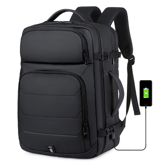 40L Expandable Backpacks USB Charging Port 17 inch Laptop Bag Waterproof Business National Flag Travel Bag